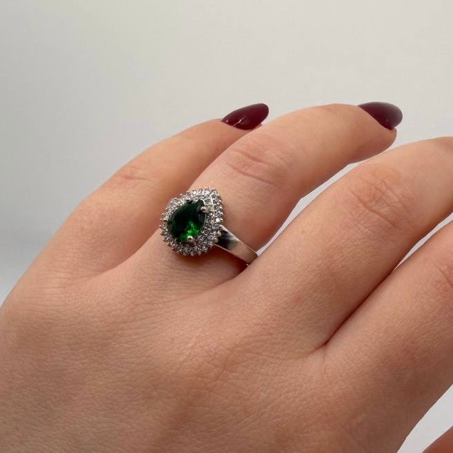 Anello Diana Argento Verde