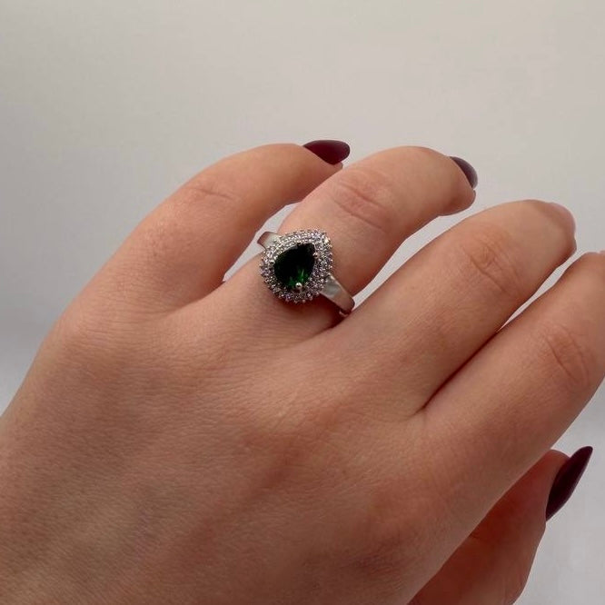 Anello Diana Argento Verde