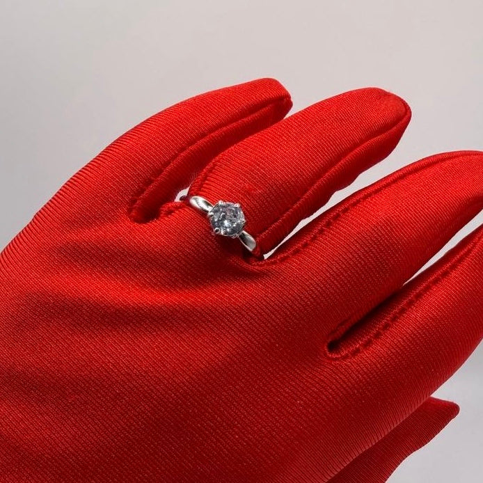 Anello Solitario Argento